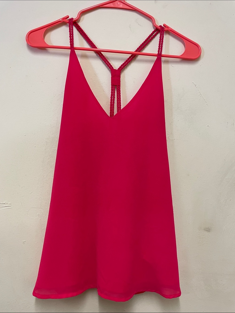 Naked Zebra Hot Pink Strappy Tank Top | Size: S